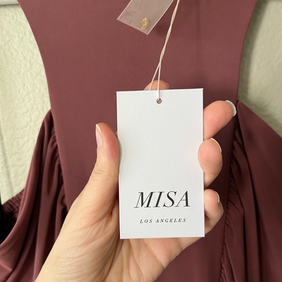 NWT Misa Los Angeles Lyra Cut Out Jersey Knit Maxi Dress in Cocoa Womens Size L - Picture 8 of 14